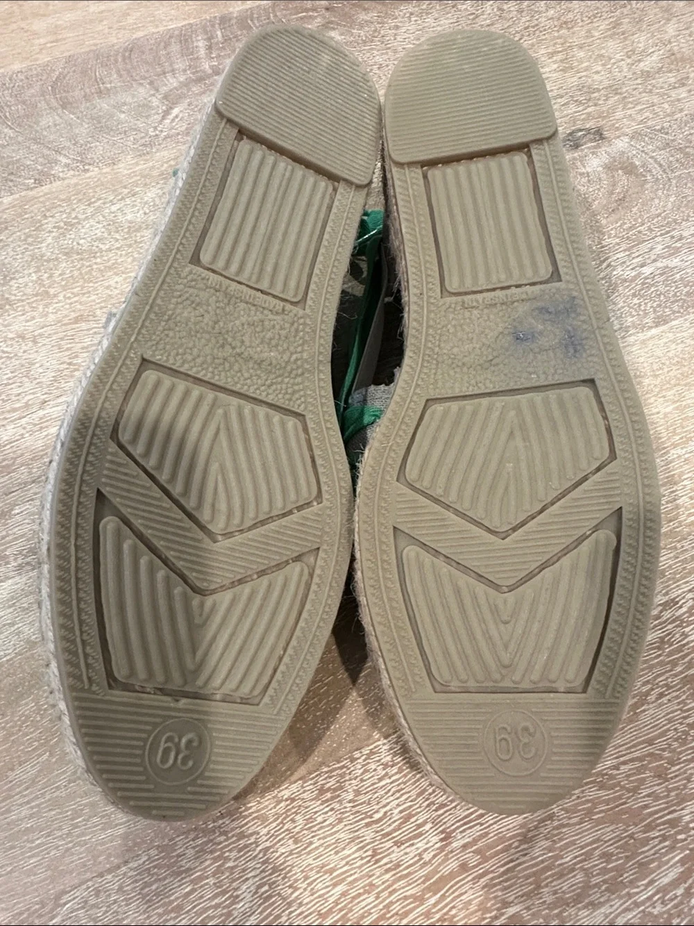 NAGUISA SOC Espadrille Flats Green Fabric Lace Up Sandal Shoes Women Size 39/8.5